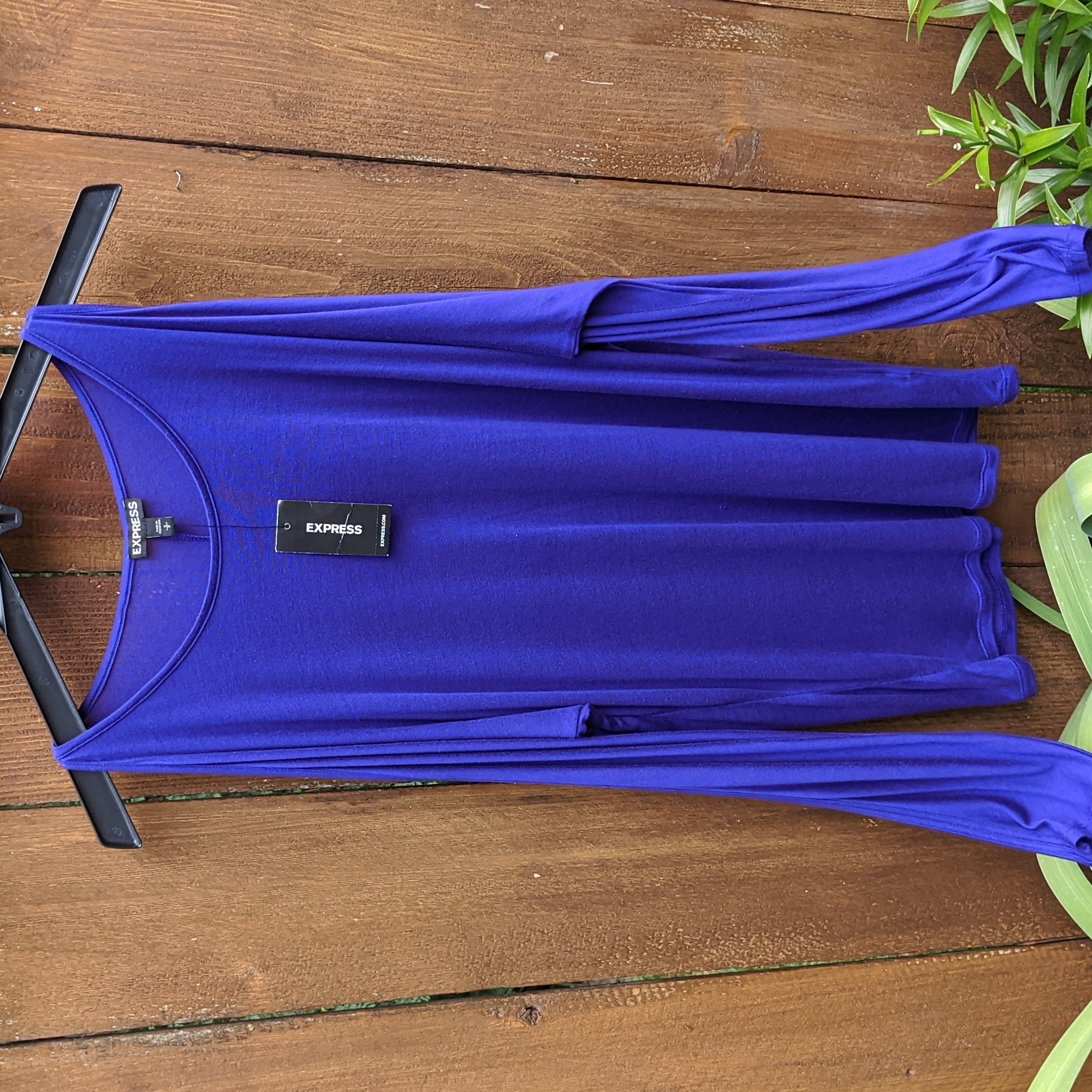 Express Purple Cold Shoulder Top